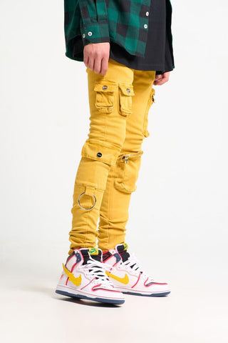PHEELINGS  "APPRECIATE THE MOMENT" CARGO DENIM (DARK YELLOW)