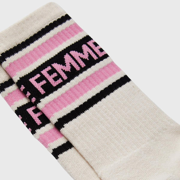 HOMME FEMME Vintage Sock (CREAM/PINK/BLACK)