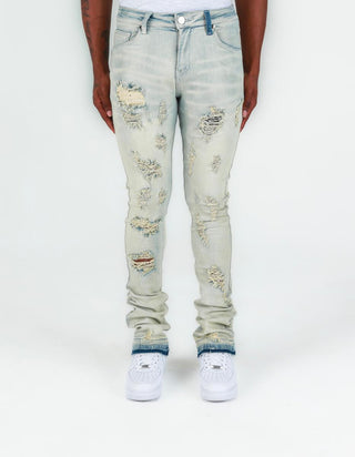 Pheelings NOW OR NEVER FLARE STACK DENIM (LIGHT BLUE SAND WASH)