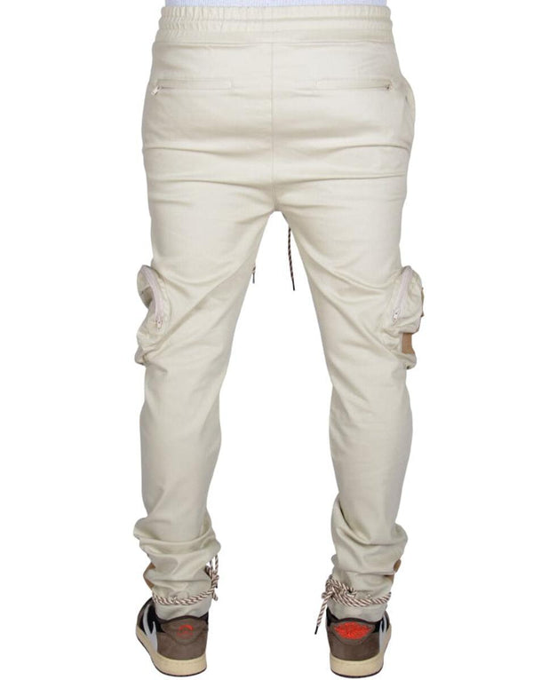 THC Soul Round Pocket Cargo Pants Joggers (Unbleached Cotton)