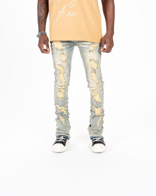 Pheelings SEIZE THE DAY FLARE STACK DENIM (LIGHT BLUE)