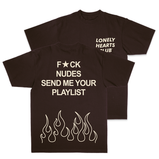 Lonely Hearts Fck Nudes Garment-dye T-Shirt (Garment-dye Brown)