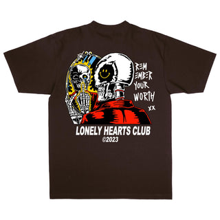 Lonely Hearts Remember Your Worth Garment-dye T-Shirt (Garment-dye Brown)