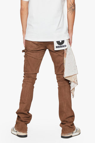6th NBRHD TRADITION DENIM SUPER STACKED (BROWN)