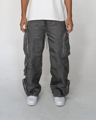 EPTM BAGGY MOON ZIP CARGO PANTS (Grey)