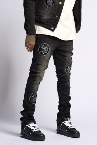 PHEELINGS SEWN TOGETHER STACKED DENIM (BLACK WASH)