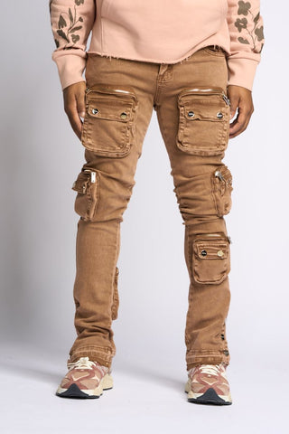 PHEELINGS JOURNEY TO GREATNESS FLARE STACK DENIM (Brown)