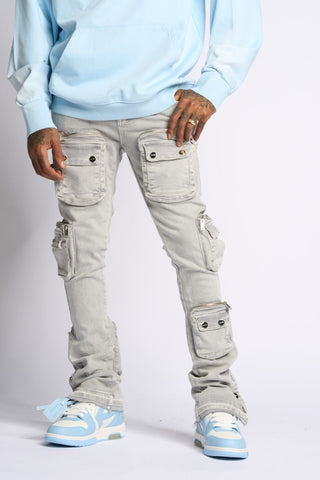 PHEELINGS JOURNEY TO GREATNESS FLARE STACK DENIM (COLD GREY)