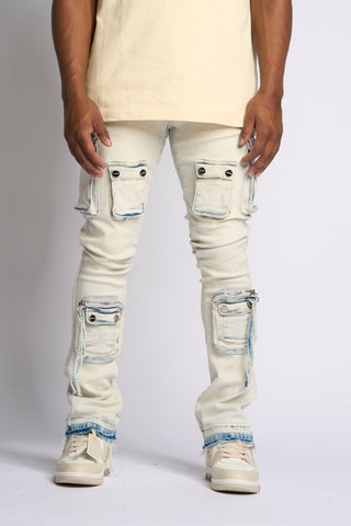 PHEELINGS PHEELING ALONE STACK CARGO DENIM (LIGHT BLUE)
