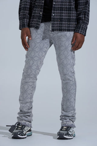 PHEELINGS "FIRST MILLION" RHINESTONE Stacked Denim (LIGHT GREY)