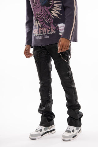 Gunzinii denim pants (COATED BLACK)