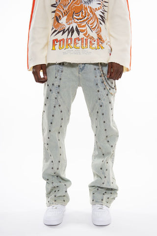 Gunzinii denim pants (Light Blue)