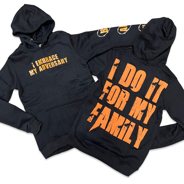 RETRO LABEL FAMILY HOODIE (Black/Orange)