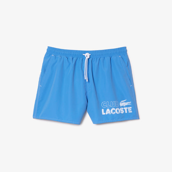 Lacoste Men’s Quick-Dry Swim Trunks with Integrated Lining (Blue)
