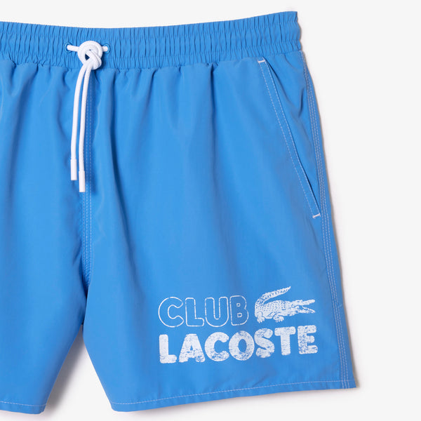 Lacoste Men’s Quick-Dry Swim Trunks with Integrated Lining (Blue)