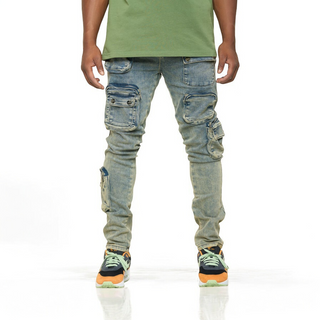 PHEELINGS LUCID DREAMS CARGO SKINNY DENIM (MEDIUM BLUE/ SAND)