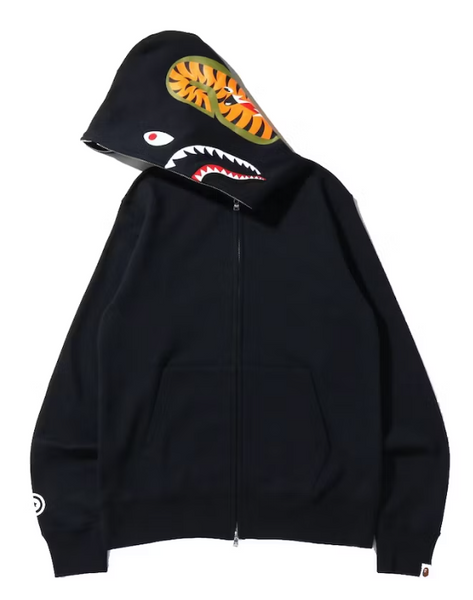 BAPE Black Shark Full Zip Hoodie WGM A Bathing Ape 42 Chest Skateboard