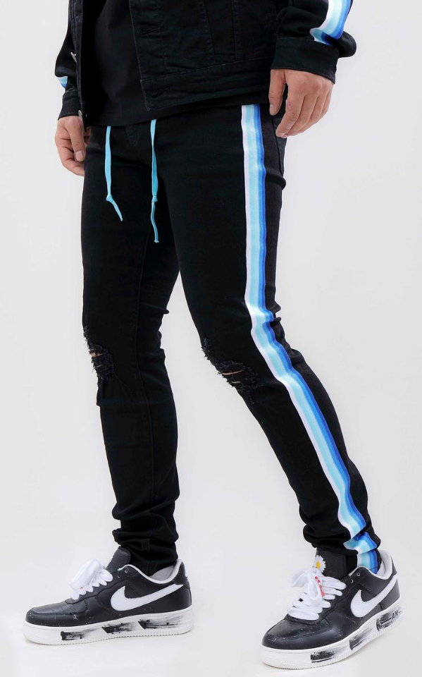 Hudson Fade To Blue Taped Jeans (Black)