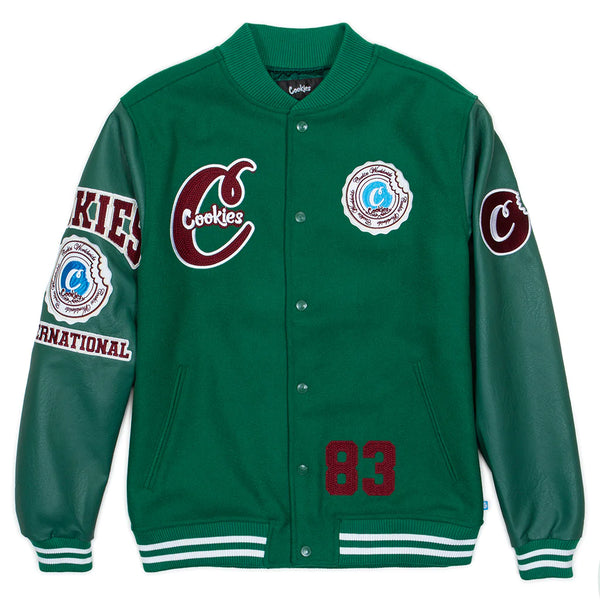 Cookies DOUBLE UP WOOL LETTERMAN JACKET (FOREST GREEN)