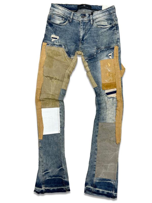 Jordan Craig Stacked Jeans (Tan/Blue)