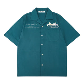 Almost Someday Storefront Camp Collar Shirt (Forest Green)