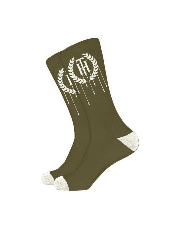THC Dripping Essentials Socks (Olive Green)