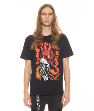 Cult of Individuality SHORT SLEEVE CREW NECK TEE "OPEN YOUR MIND" (BLACK)