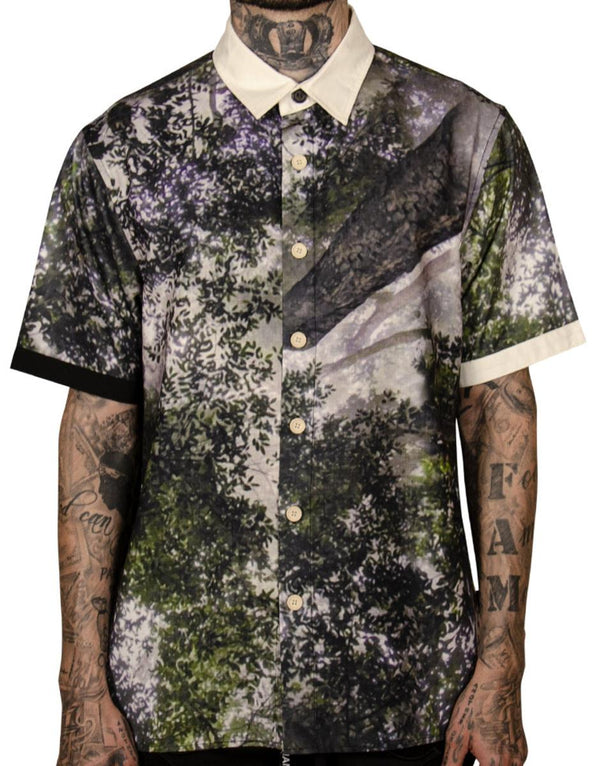 THC In The Clouds Button-Up Shirt (Canopy)