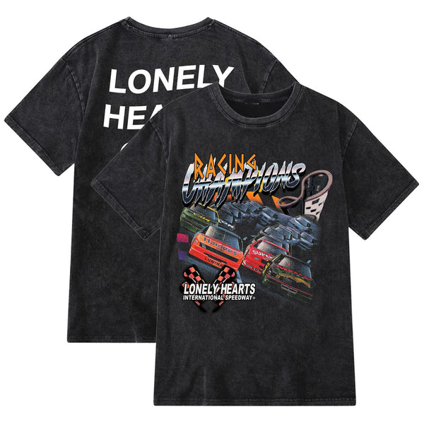 Lonely Hearts Daytona Acid Wash T-Shirt (Acid Wash Black)