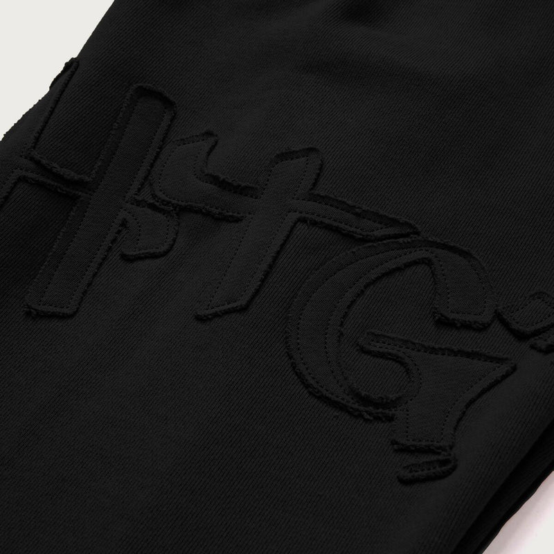 HONOR THE GIFT SCRIPT EMBROIDERED SWEATS (BLACK)