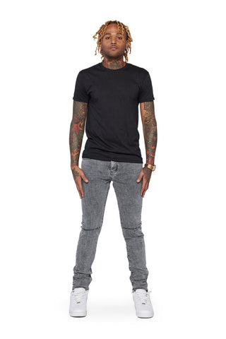 Valabasas "MR.CLEAN 2.0" BLACK SKINNY JEAN (LT. GREY WASHED)