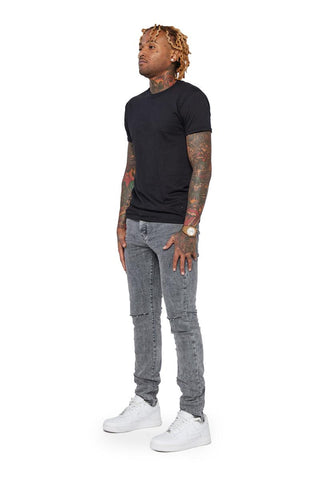Valabasas "MR.CLEAN 2.0" BLACK SKINNY JEAN (LT. GREY WASHED)