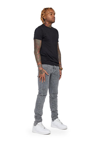 Valabasas "MR.CLEAN 2.0" BLACK SKINNY JEAN (LT. GREY WASHED)