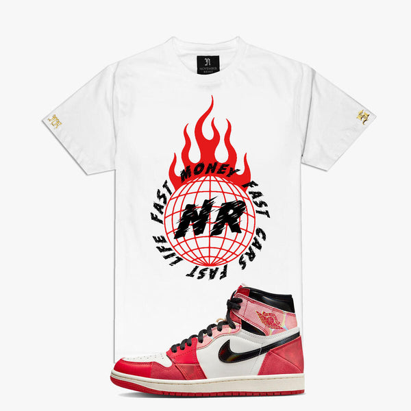 November Reine FAST CARS AND FAST MONEY TEE (WHITE/RED)