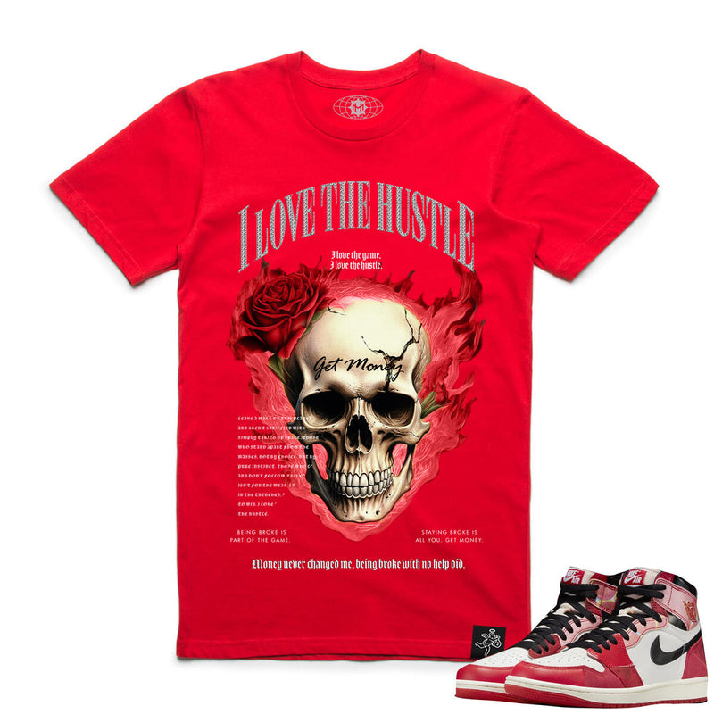 Hustle Daily Love The Hustle Skull Shirt (RED)
