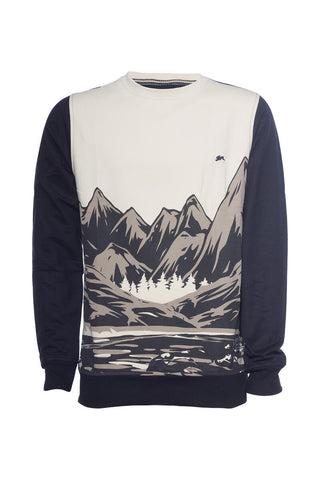 A TIZIANO TAYLOR| LS PRINTED FLEECE CREW (CAVIAR)