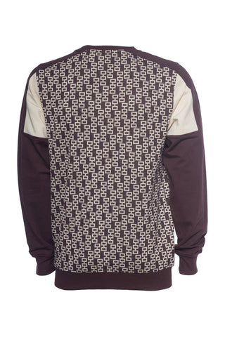 A TIZIANO LEDGER| LS PATTERN COLOR BLOCK CREW (BARK)