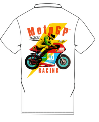 VON DUTCH MOTO GP GRAPHIC TEE (WHITE AND ORANGE)