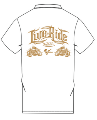 VON DUTCH MOTO GP GRAPHIC TEE (WHITE AND GOLD)