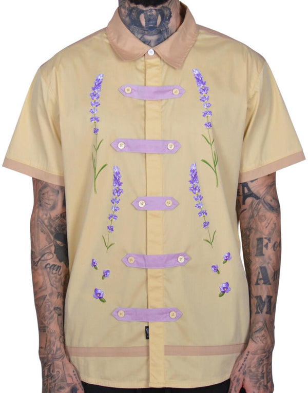 THC Valensole Lavender SS Button Down Shirt (Limestone)