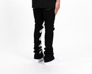 Pheelings CONNECTING SOULS FLARE STACK DENIM-EMBROIDERY (JET BLACK)