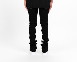 Pheelings CONNECTING SOULS FLARE STACK DENIM-EMBROIDERY (JET BLACK)