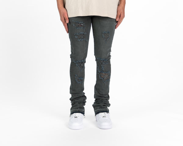 Pheelings GETTING THERE FLARE STACK DENIM (CHARCOAL BLUE)
