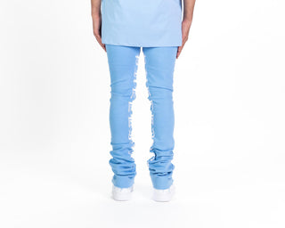 Pheelings AGAINST ALL ODDS FLARE STACK DENIM  (CYAN BLUE/WHITE)