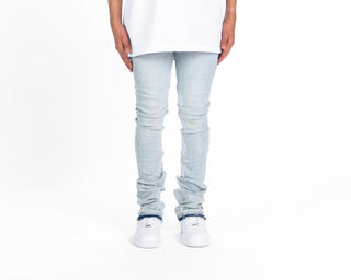 Pheelings CONNECTING SOULS FLARE STACK DENIM-EMBROIDERY (LIGHT BLUE)