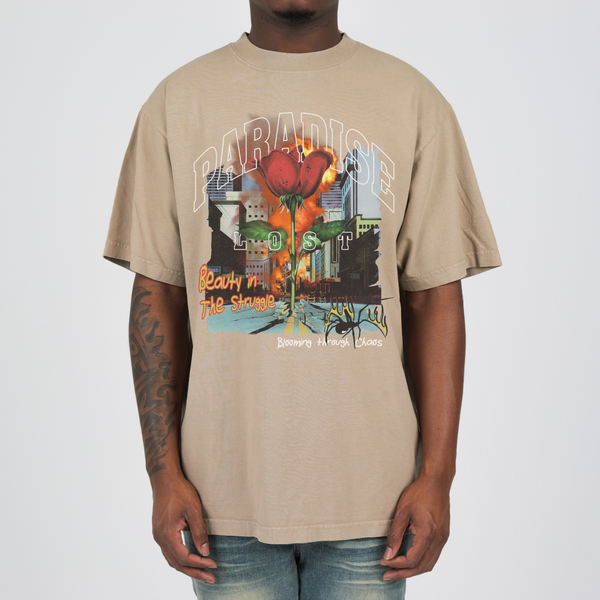 PARADISE LOST BEAUTY IN THE STRUGGLE TEE (OATMEAL)