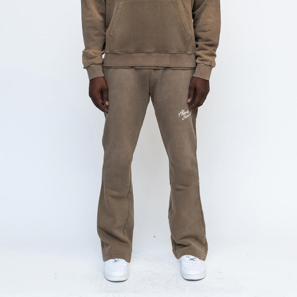 Almost Someday Signature Sunfade Flare Sweatpant (brown)