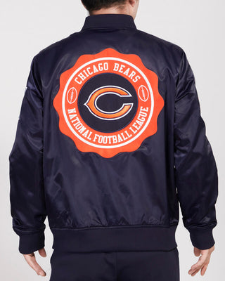 PRO STANDARD CHICAGO BEARS CREST EMBLEM SATIN JACKET (MIDNIGHT NAVY)