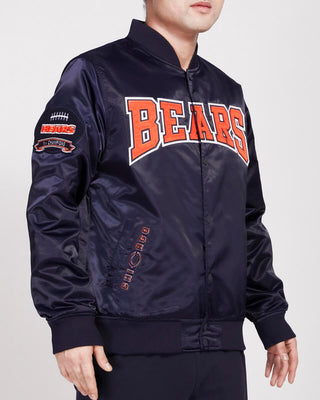 PRO STANDARD CHICAGO BEARS CREST EMBLEM SATIN JACKET (MIDNIGHT NAVY)