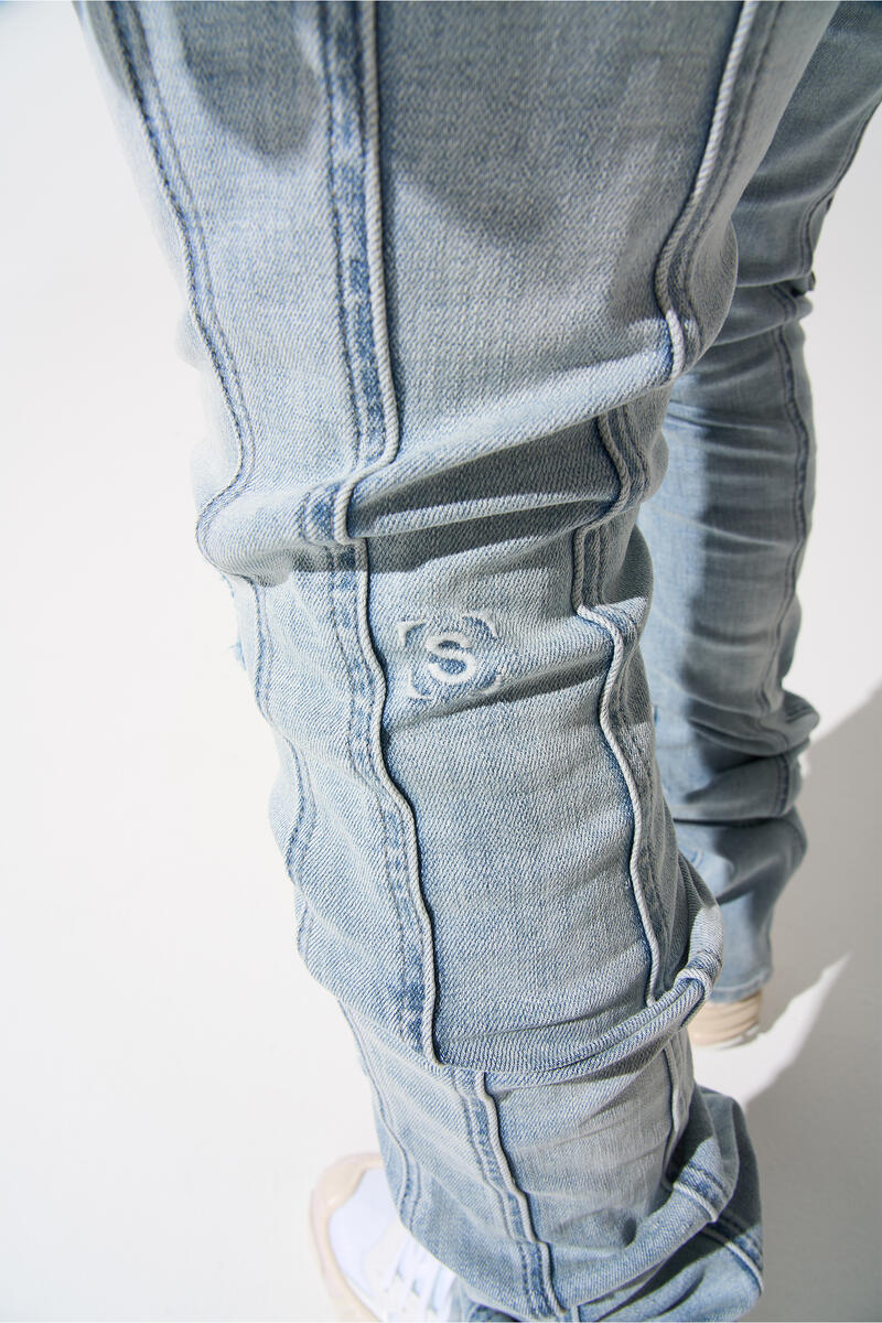 SERENEDE Sky Stacked Jeans (BLUE)